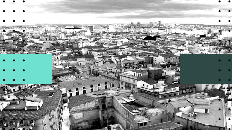 Stylized image of Valencia skyline