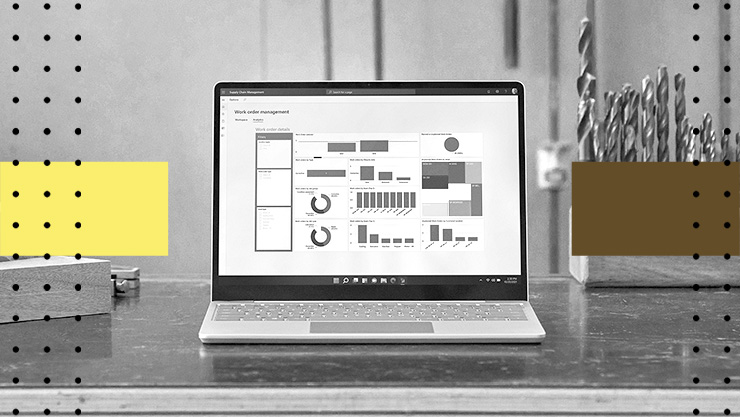 Closeup of a data dashboard on a laptop screen