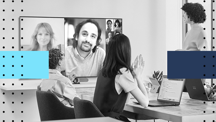 A group of people collaborating in a conference room